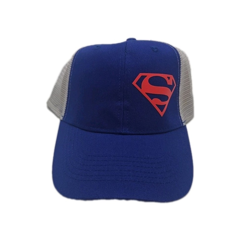 Superman Hat Adjustable Mesh Backing Blue Red White